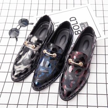 

Classic Men's Leather Casual Shoes Set Foot Fashion Men's Dress Designer Shoes Men's High Quality Color Matching Dress Shoes
