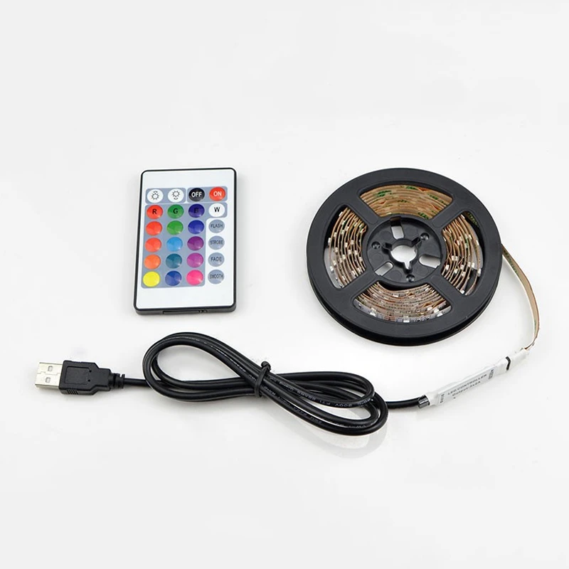 USB LED Strip Lamp DC5V Flexible LED Light Tape Ribbon 2M HDTV TV Desktop Screen Backlight Bias Lightin
