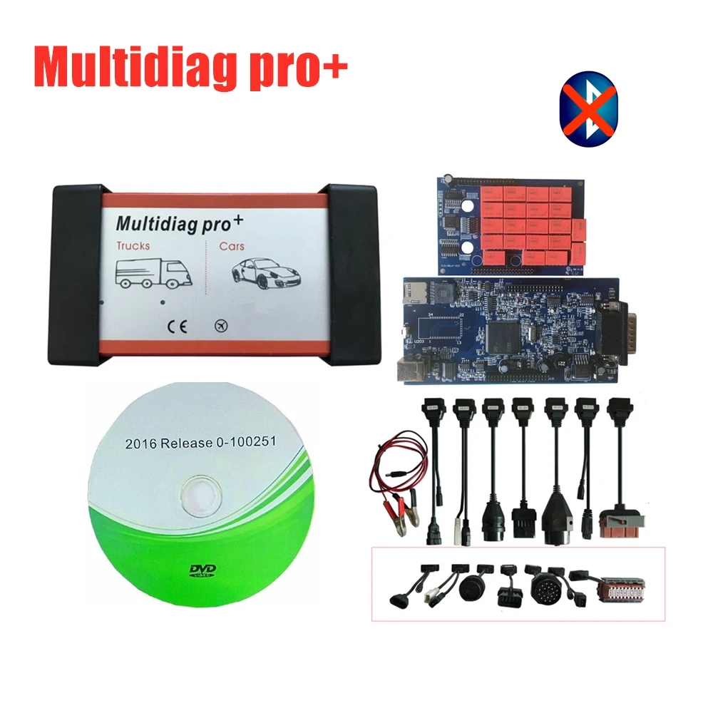 R0 Keygen дизайн VD TCS C-D-P PRO с Bluetooth Multidiag Pro Plus obd Автомобильный грузовик диагностический инструмент+ 8 шт. автомобильные кабели - Цвет: without bluetooth