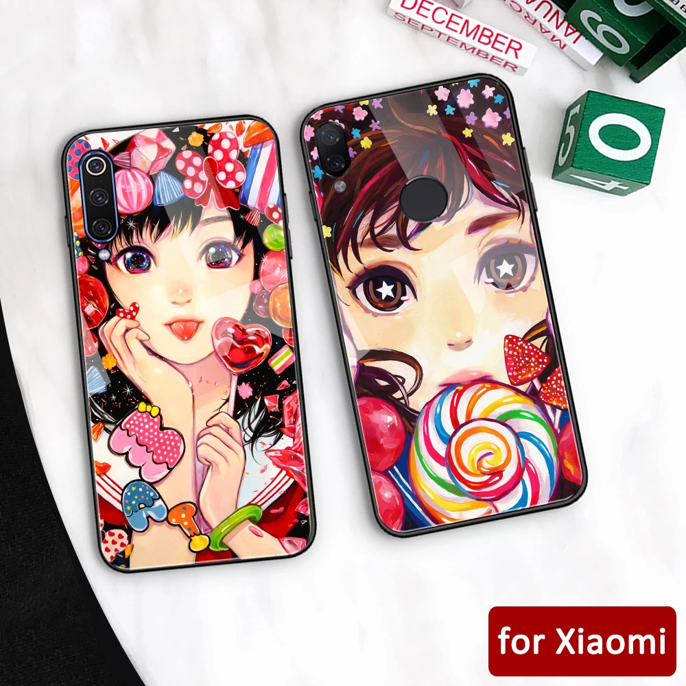 Чехол для Xiao mi Red k20 pro стеклянная задняя крышка candy girl 6 Xiaomi 5 5S 6x Note 7 Max 3 play |