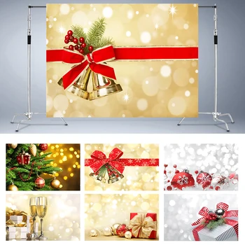 

Nitree Illusory Light Spot Xmas Bells Ball Christmas Gift Box Decoration Backdrop Photo Studio Props Photography Background