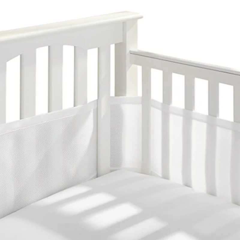 Babycare бампер для кроватки, подходит для стандартных и других кроваток, мягкие бамперы для кроватки, полная защита, сетчатый бампер для кроватки(белый