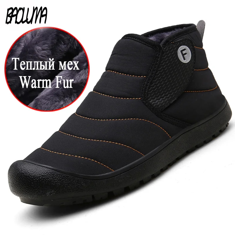 

Classic Unisex Winter Boots Warm Fur Men Snow Boots High Quality Women Ankle Boots Outdoor Waterproof Slip-on Man Work Shoes