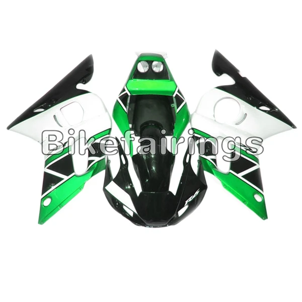Капоты для Yamaha YZF-600 R6 1998 1999 2000 2001 2002 R6 впрыска ABS полный белого зеленого и черного цветов снижает кузов комплект