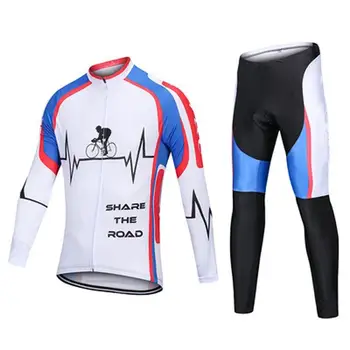 

Women Men Breathable Long Sleeve Slim Warm Tight-fitting Tops+Leggings Two Piece Cycling Suit Quicking Drying Moisture Wicking
