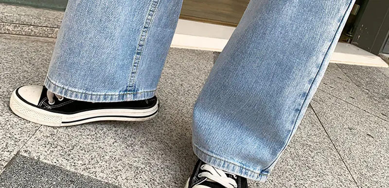 Женские осенние модные Элегантные Простые универсальные джинсы в Корейском стиле с высокой талией свободные женские брюки Повседневная Уличная одежда WKN641