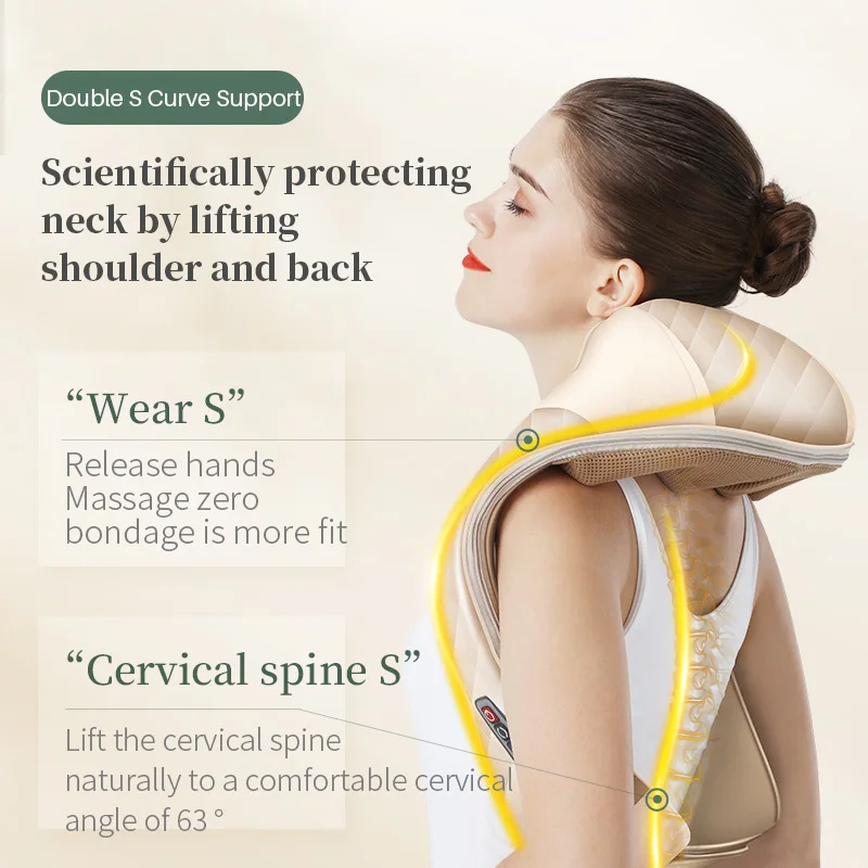 JinKaiRui Electrical Massage Shiatsu Back Shoulder Body Neck Massager Multifunctional Shawl Infrared Heated Kneading Car/Home