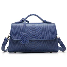 Fashion Blue Ostrich Python Clutch Ladies Bag Snake Pattern Leather Bags Women Hand Bag