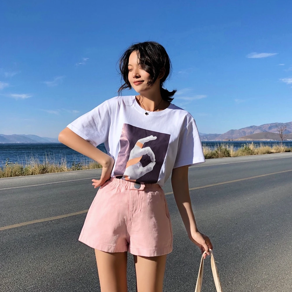 S-XL, 4 цвета, лето, корейский стиль, свободные, с карманами, эластичные, высокая талия, джинсовые шорты, женские, широкие, lege шорты для женщин(Z6280