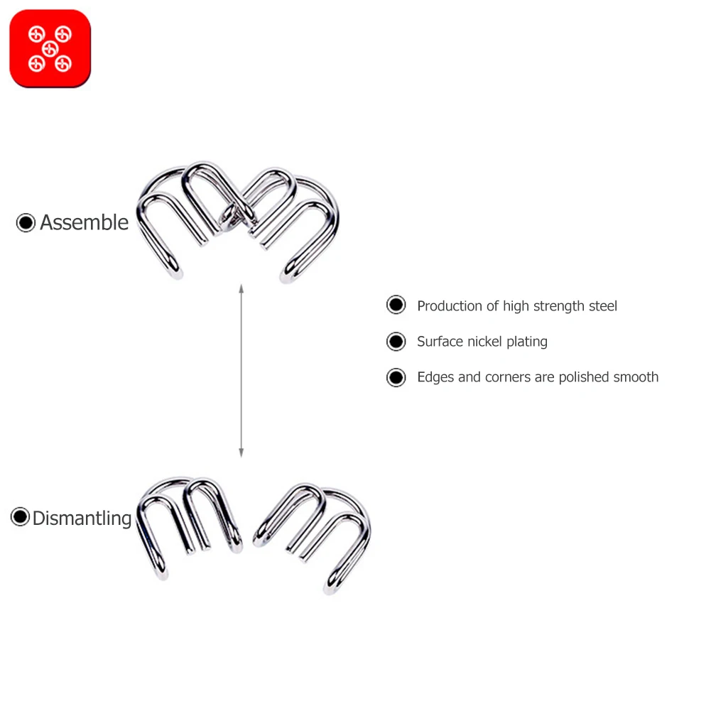 8 шт./компл. металлических материалов головоломка Монтессори провода IQ Разум Логические головоломки для детей и взрослых анти-игрушки для снятия стресса подарки