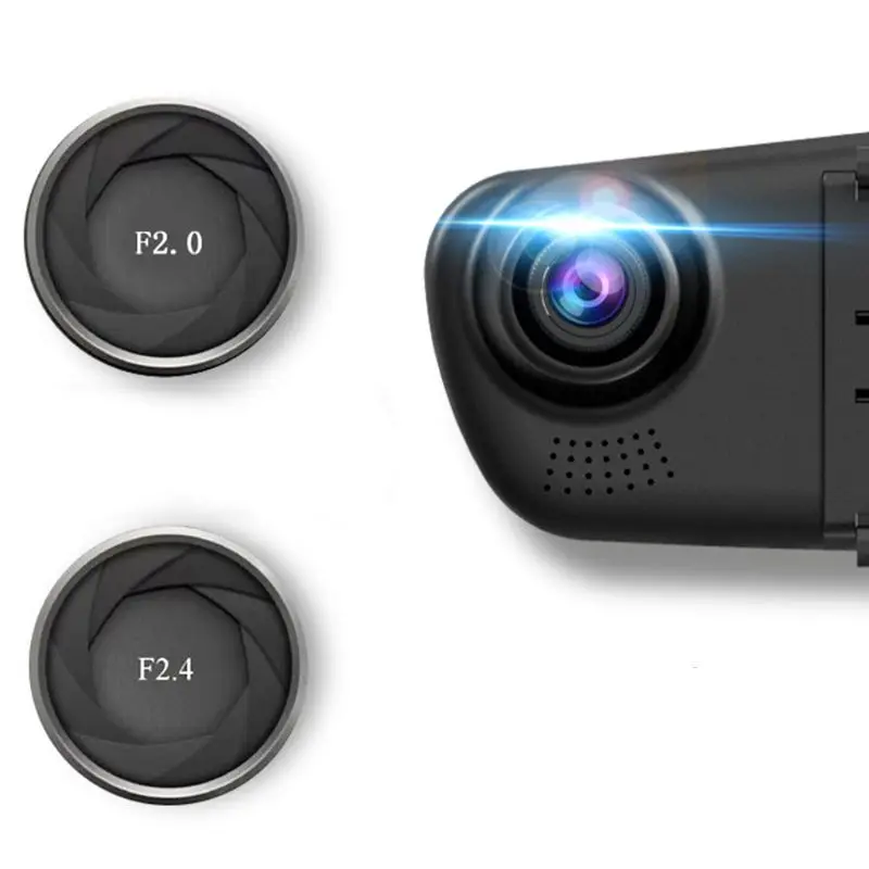 1 комплект 4," 1080 P HD двойной объектив камера заднего вида DVR зеркало Автомобильный видеорегистратор