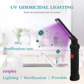 

Foldable UV Sterilizer Light Tube Bulb Disinfection Bactericidal Lamp Ozone Sterilizer Mites Lights Rechargeable Ultraviolet