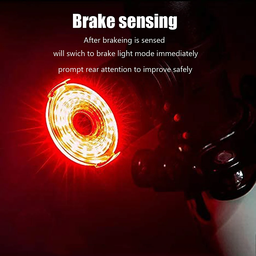 

Bike Light Bicycle Smart Auto Brake Sensing Light IPx6 Waterproof LED Charging Cycling Taillight Bike Rear Light Accessories