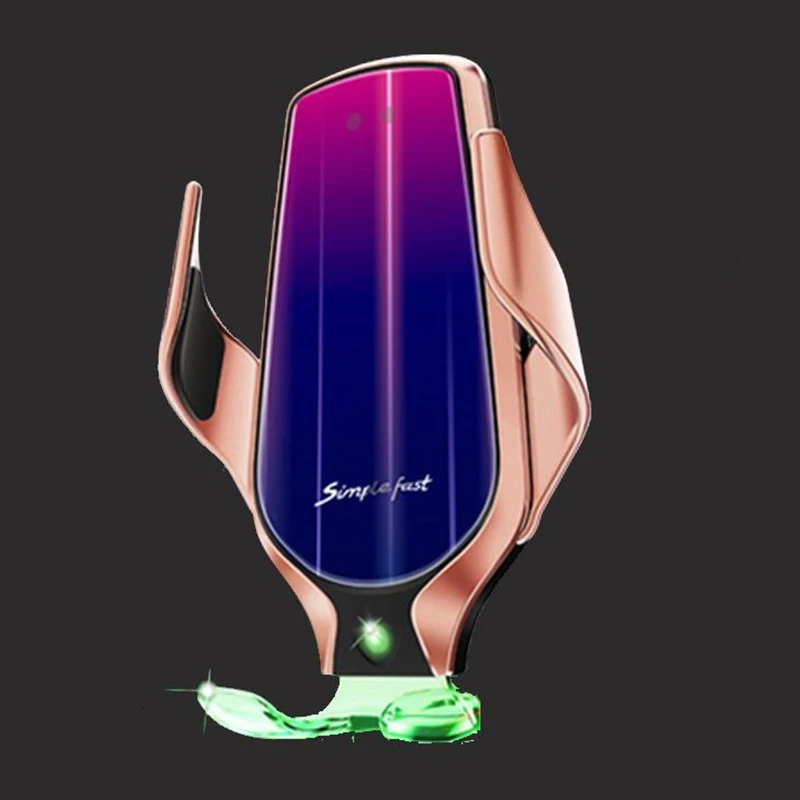 R9 Smart sensor автомобильное беспроводное зарядное устройство для iphone 8 X XR XS Max Беспроводная Быстрая зарядка автомобильный держатель 10 Вт автомобильное зарядное устройство для samsung S8