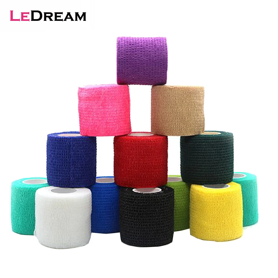 

1pc Disposable Self-adhesive Flex Elastic Bandage Tape For Tattoo Handle Grip Tube Wrap Elbow Stick Medical Accessories 5*450cm