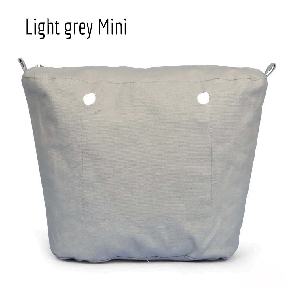 Light grey mini Tanqu водонепроницаемая внутренняя подкладка Obag вставка карман на молнии классический мини холст внутренний карман для O сумка - Цвет: Light grey mini