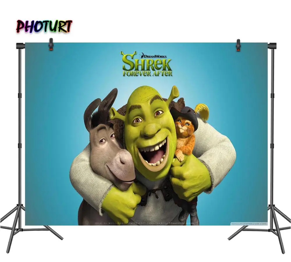 Photourt Shrek Tema Nino Fotografia Fondo Verde Tema Personajes De Pelicula Baby Shower 1er Cumpleanos Fiesta Fondos Vinilo Estudios Fondo Aliexpress
