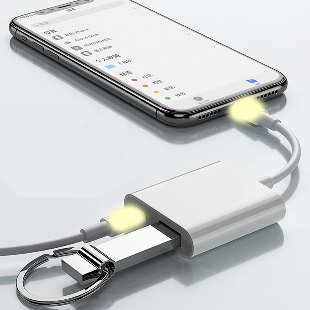 Адаптер USB OTG для iPhone iPad iOS13 адаптер Lightning на 3 0 U диск мышь клавиатура конвертер