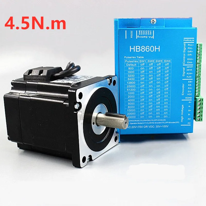 

34 Closed Loop High Speed Stepper Motor Set With Encoder Stepper Motor + Driver 8A 4.5N.m