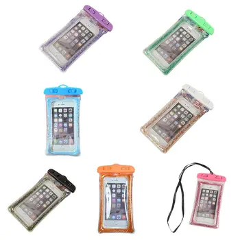 

Universal Luxury Floating Waterproof Pouch Shimmer Quicksand Sequins Underwater Phone Case Storage Clear Dry Bag 19x10.5cm