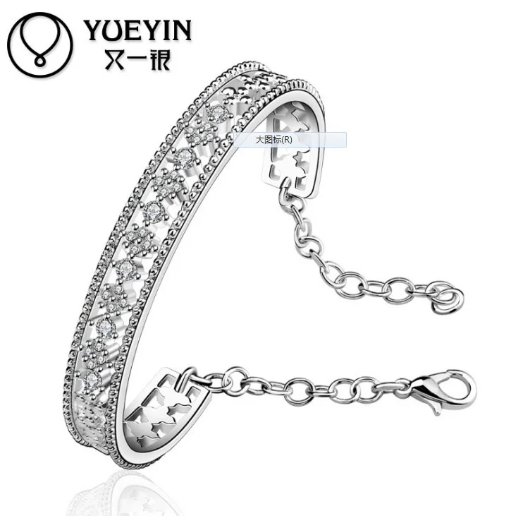 Настоящее Новое высокое качество мода 925 для женщин Кристалл из swarovskies браслет женские очаровательные ювелирные изделия из бисера Chamilia