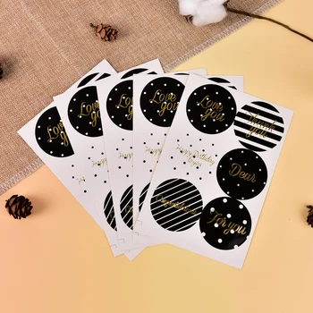 

Simple Classic Blessing Words Gilding Style Adhesive Baking Seal Sticker For Party Favor Gift Bag Candy Box Decor 60pcs/lot