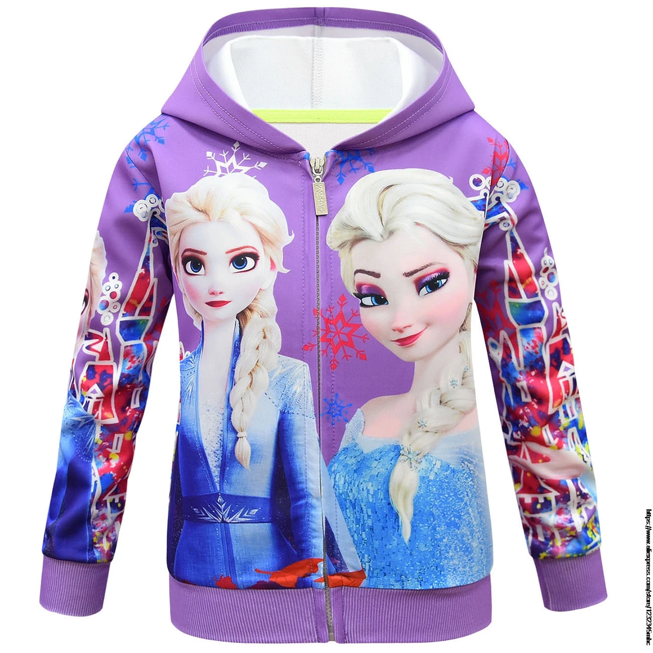 elsa zip up moletom com capuz