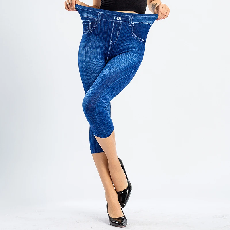 3/4 Leggings Women High Waist Elastic Slim Jeans Leggings Capri Pants Jeggings Female Short Leggings 3/4 Leggings Women High Waist Elastic Slim Jeans Leggings Capri Pants Jeggings Female Short Leggings