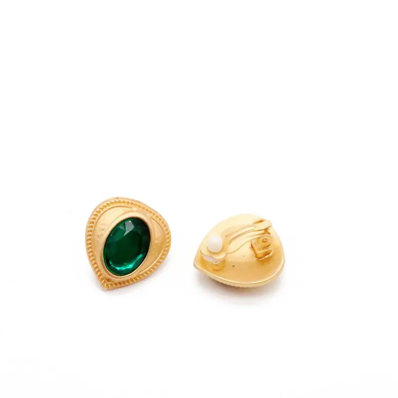 Милая Сережка в виде веера из сплава сердца - Окраска металла: green clip