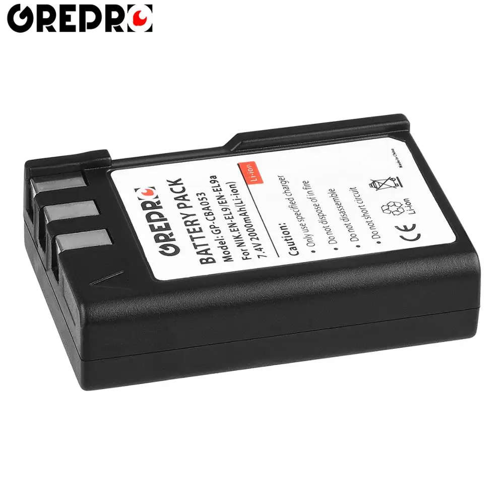 GREPRO 2000mAh EN-EL9 EN EL9 ENEL9 аккумуляторная батарея для камеры+ ЖК-Зарядное устройство USB для камеры Nikon D40 D40X D60 D3000 D5000