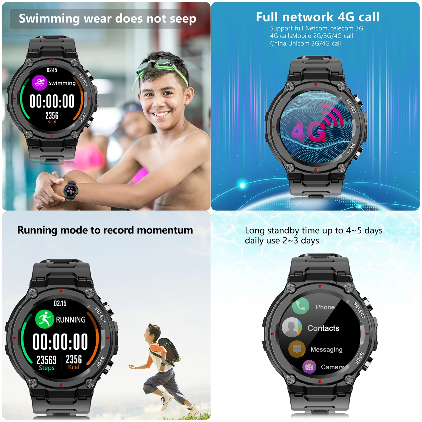 4G Kids Smart Watch With Sim Card Camera Phone Calls Smartwatch For Students hildren Men Women 2021 New Digital Watches