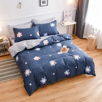 

Cute Bedding Set Cartoon Quilt Cover And Pillowcase Sanding Household Product Soft Bed Sheets Bed Linen For Children For Home
