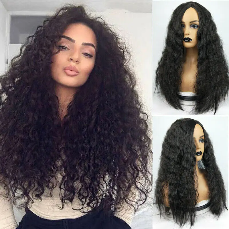 

Fashion Synthetic Hair Long Curly Front Full Wig Brazilian Corn Wave Wig Newest Style Headwear