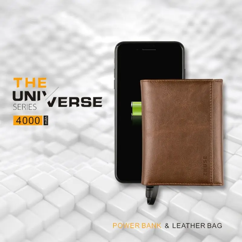 Men Women Smart Wallet With USB for Charging Wallet With Ipone Android Capacity 4000 mAh For Travel Saving Money Dropshipping