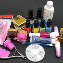 Акриловый Набор для дизайна ногтей, маникюрный набор, 4 цвета, лак для ногтей, украшение для ногтей, верхнее покрытие, грунтовка, очищающее средство, набор инструментов для дизайна ногтей для начинающих