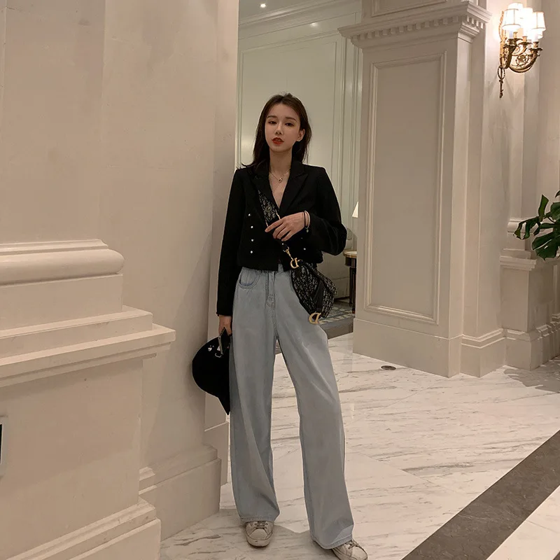 

Suit Jacket Women's 2019 Autumn New Style WOMEN'S Dress Loose-Fit Slimming Black And White with Pattern Suit Short Online Celebr