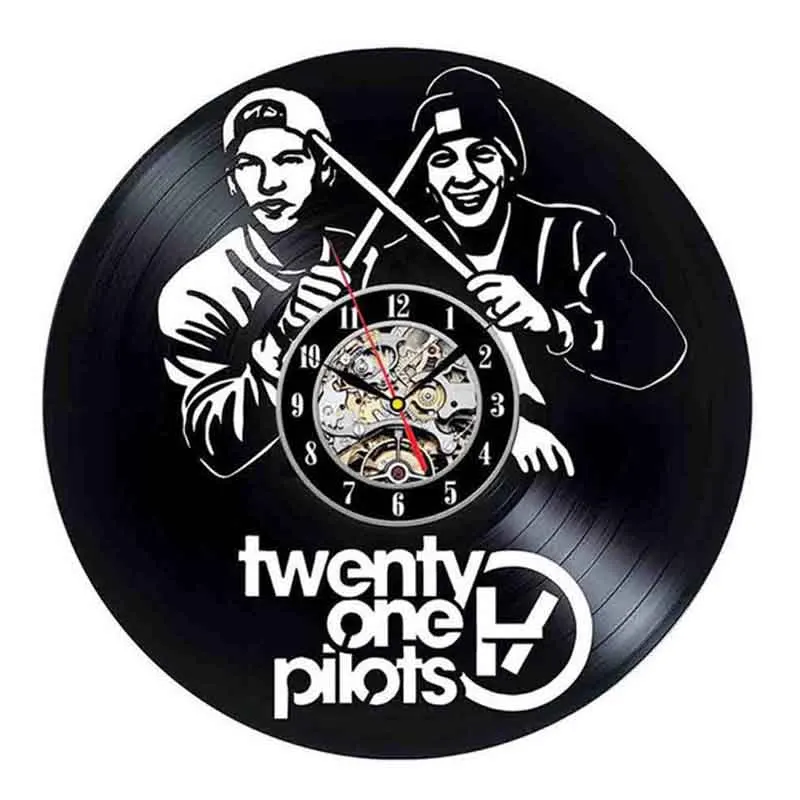 Серия Twenty One Pilots настенные часы современный дизайн 3D наклейки креативные виниловые пластинки часы настенные часы искусство домашний декор 12 дюймов