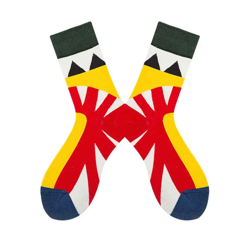 1 пара хлопчатобумажные мужские носки забавные Носки с рисунком счастливых носков с красочными принтами новые подарочные носки осень-зима Calcetines - Цвет: 3