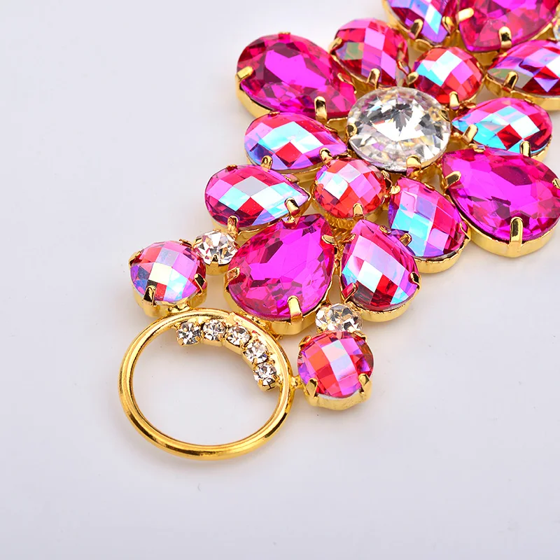 JUNAO-50-115mm-Sewing-Red-AB-Glass-Rhinestone-Chain-Flowers-Connector-Flatback-Claw-Crystal-Appliques-For (4)