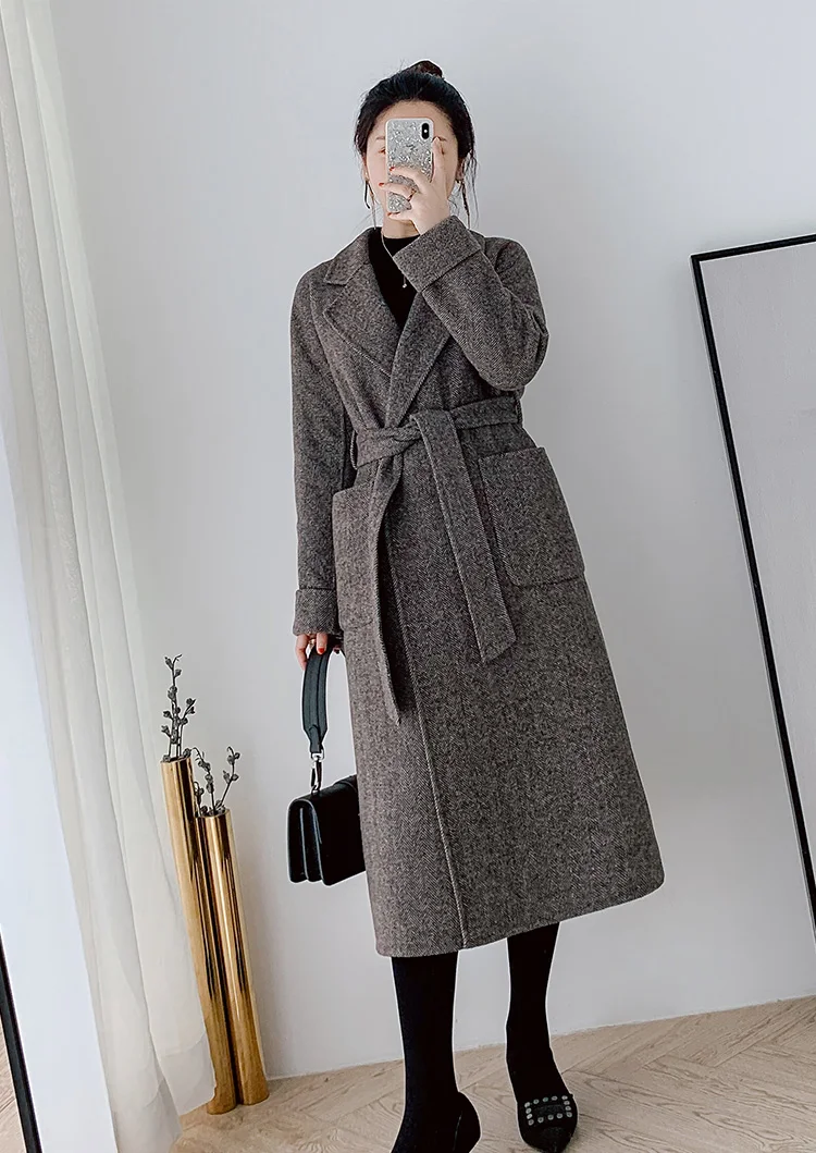 2020 Dark Gray Coat Elegant Korean Style OG0700