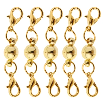 

5Pcs Jewelry Magnetic Clasp Lobster Clasp Closures for DIY Necklace Bracelet