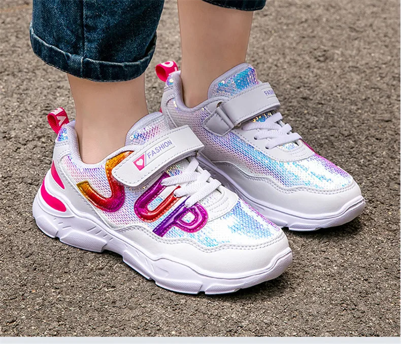 PINSEN 2019 Autumn children's sneakers Girls Shoes Kids Sport Shoes Shining Fashion Casual Child Shoes For Girl chaussure enfant (19)