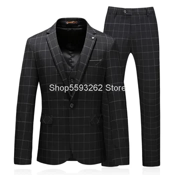 

Long Term Do Goods Suit Suit Male Business Leisure Suit Three-piece Set Slim Fit Dress A803