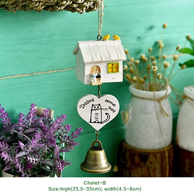 DIY Totoro wind chime детская комната для девочек колокольчики домашний колокольчик украшение для дома животное подарок Смола милый кулон украшение на день рождения - Цвет: muwu baifangzi