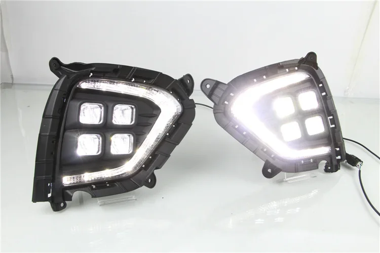 2 шт. DRL Светодиодный дневной светильник колпак противотуманных фар LED с желтым
