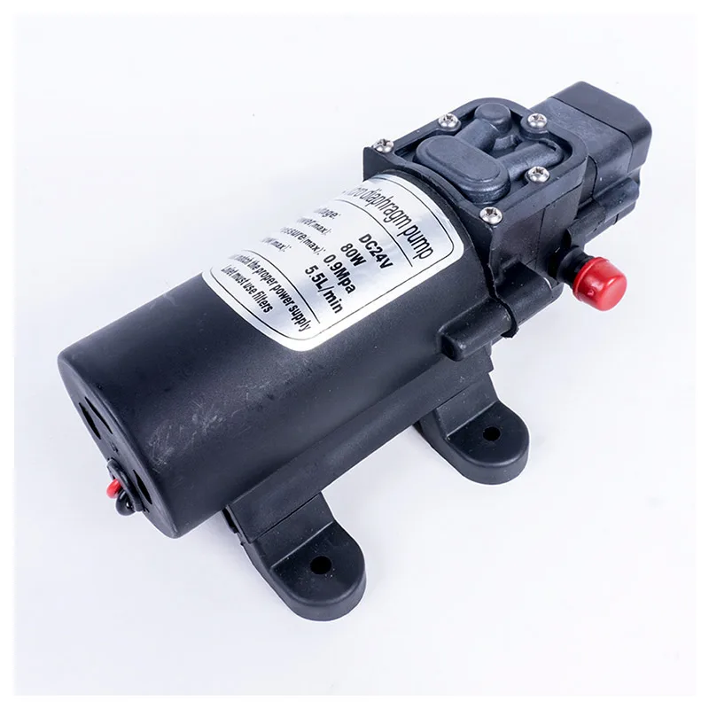 

Durable DC 24V 80W 5.5L/min 0.9Mpa Agricultural Electric Water Pump High Pressure Diaphragm Water Pump Household Small Pumping