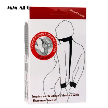 Plush anti-back Handcuff Adult SM Slave Games Neck Collar Fetish BDSM Bondage Women Erotic Wrist Strap Restraint Adult Sex Toys 6