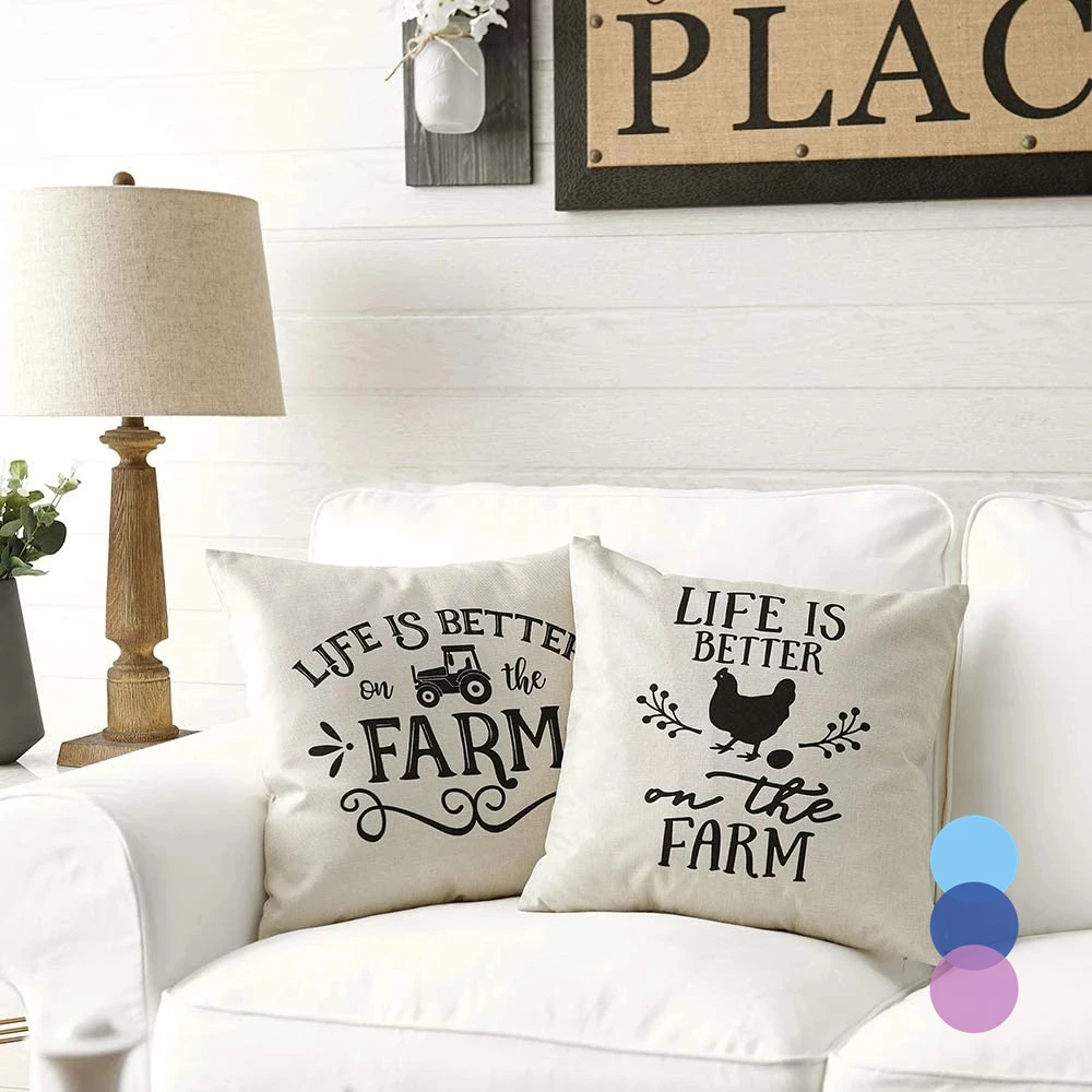 

4pcs Cushion Cover Farmhouse Pillow Cover Classic Throw Pillows For Living Room Funda Cojin 45*45 Home Decor Housewarming Gift