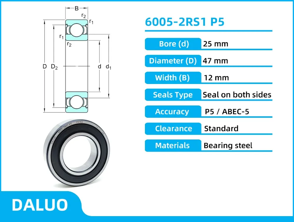 6005-2RS1 P5 DALUO BEARING