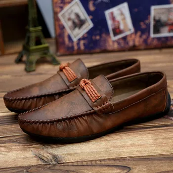 

New Trend Loafers Flats Men Shoe Black Mens Lazy Shoes Anti Slip Drive Footwear For Mens Designer Slip On Casual Mens Shoes